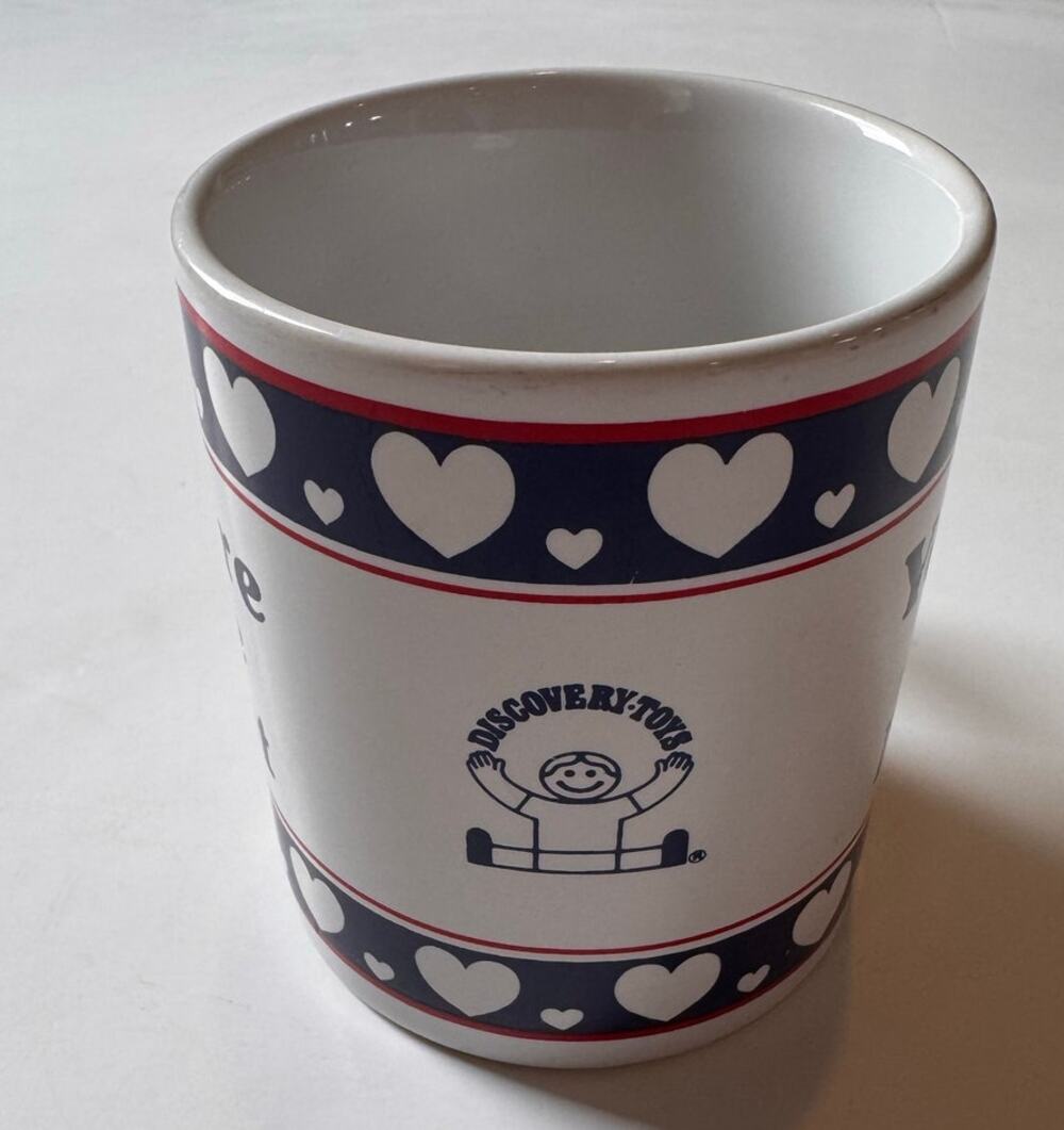 Vtg Discovery Toys Coffee Mug You're the Best Hearts